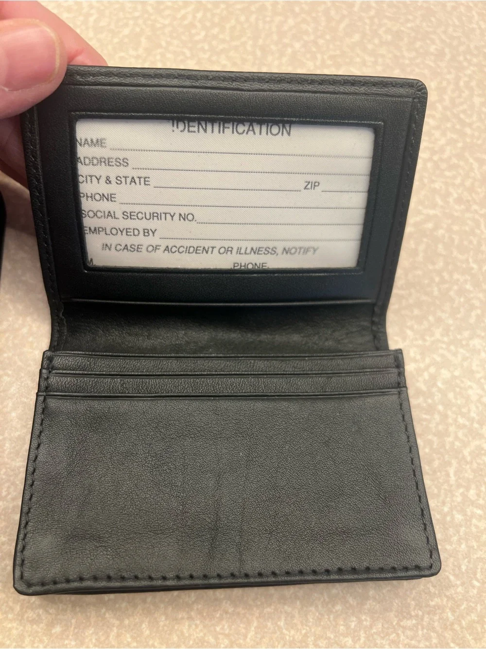 Subaru wallet Black pLeather and business Card Holder